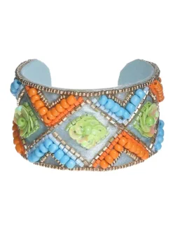 Armband lichtblauw/oranje