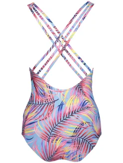 Badpak "Breese" lichtblauw/roze