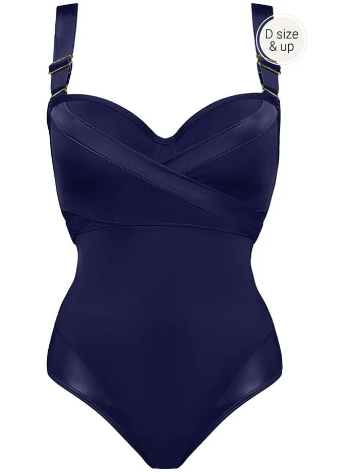 Badpak "Cache Coeur" donkerblauw