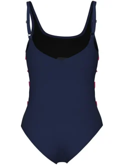 Badpak donkerblauw/roze