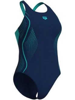 Badpak donkerblauw/turquoise