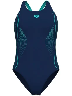 Badpak donkerblauw/turquoise