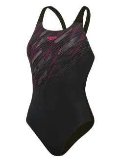 Badpak "Eco+ H-Bloom" zwart/roze/grijs