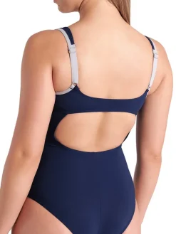 Badpak wit/donkerblauw