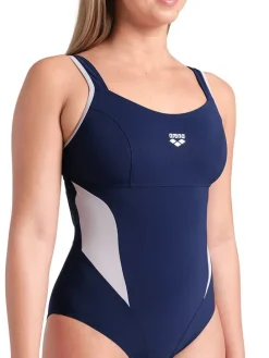 Badpak wit/donkerblauw