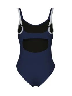 Badpak wit/donkerblauw