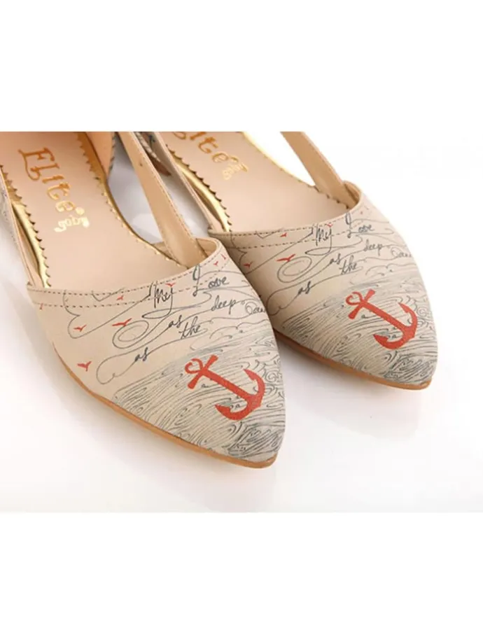 Ballerina's beige/meerkleurig