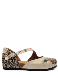Ballerina's met bandje beige/meerkleurig