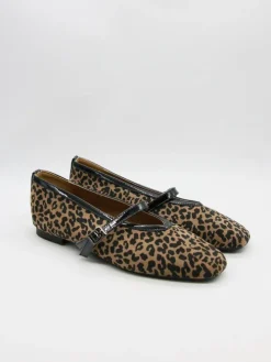 Ballerina's met bandje camel/zwart