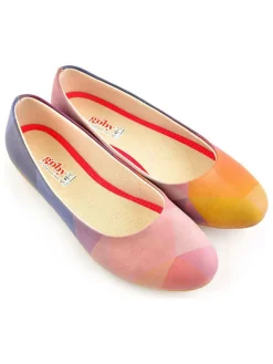 Ballerina's oranje/roze/meerkleurig