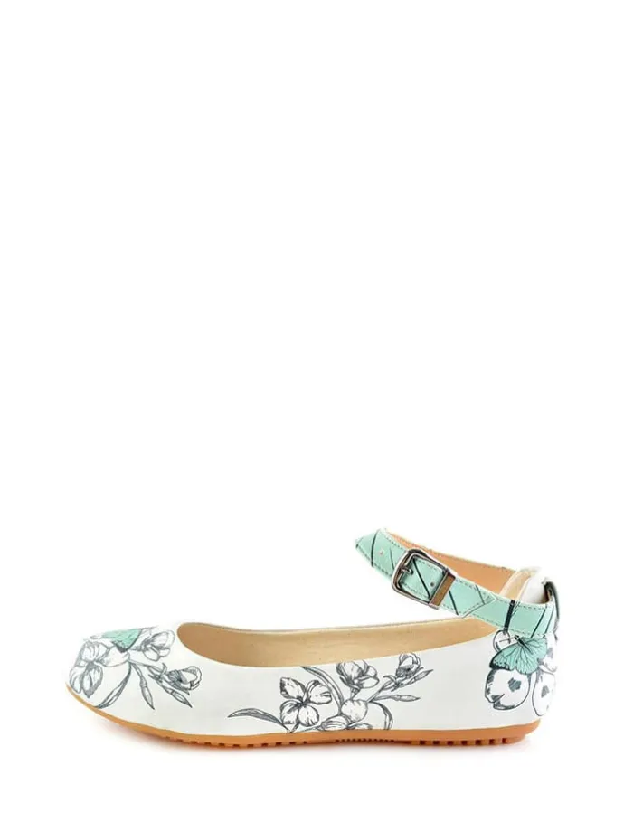 Ballerina's wit/mintgroen/meerkleurig