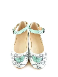 Ballerina's wit/mintgroen/meerkleurig