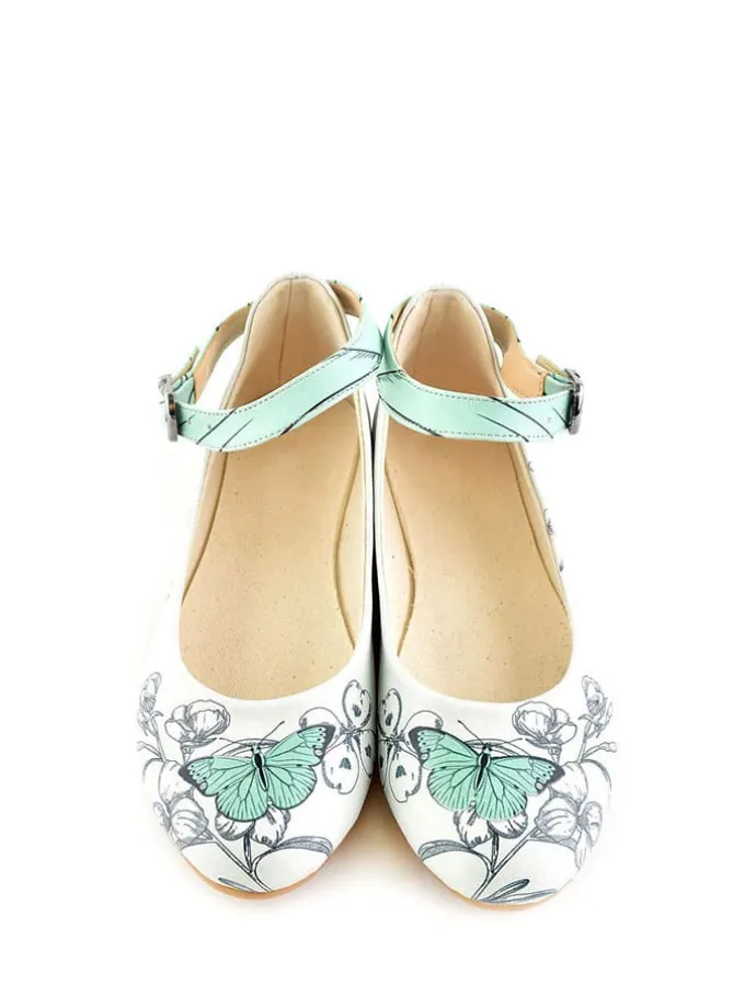 Ballerina's wit/mintgroen/meerkleurig