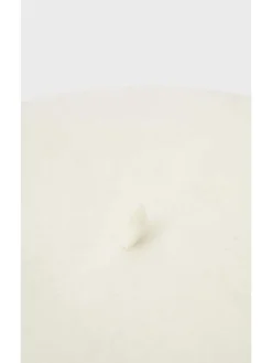 Baret met aandeel wol crème