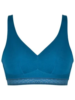 Beugelloze beha blauw