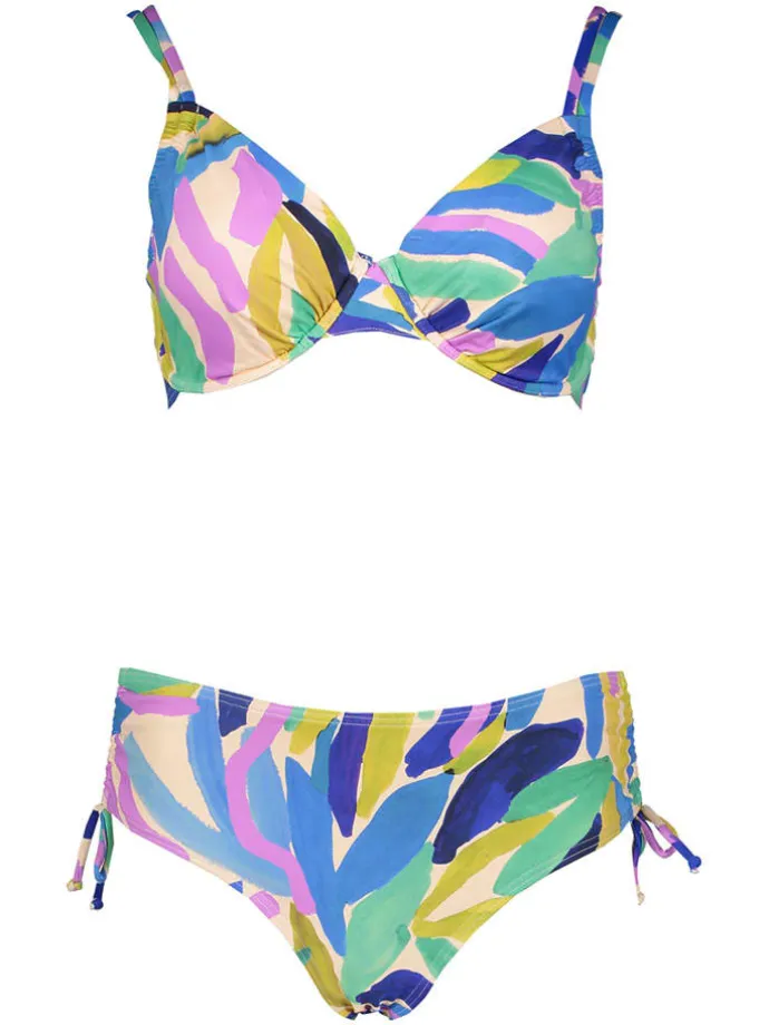 Bikini blauw/turquoise/lichtroze