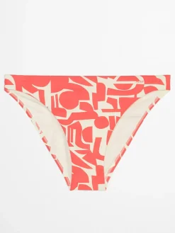 Bikinislip koraalrood/wit