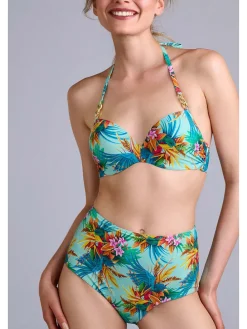 Bikinislip lichtblauw/meerkleurig