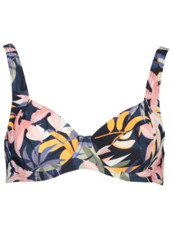 Bikinitop donkerblauw/lichtroze