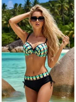 Bikini zwart/meerkleurig