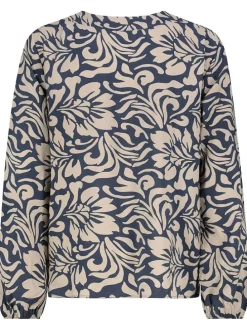 Blouse beige/blauw