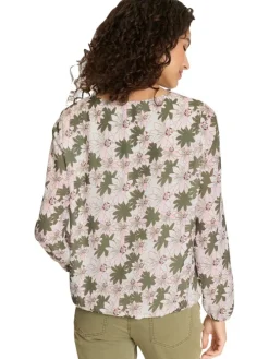 Blouse beige/groen