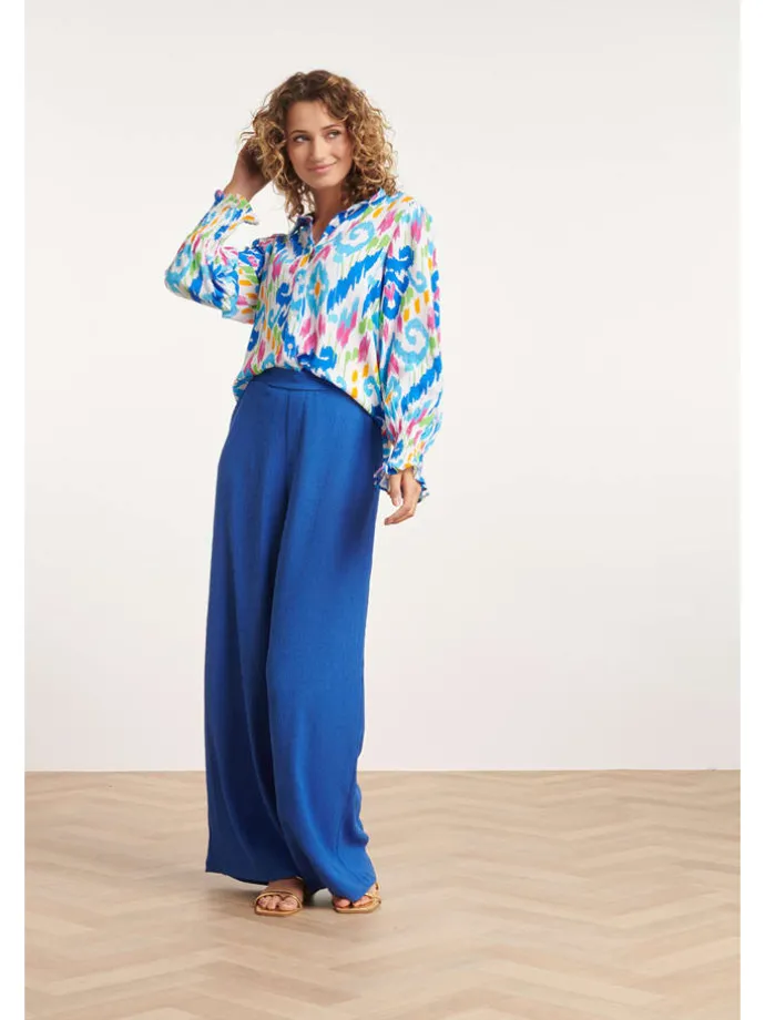 Blouse blauw/meerkleurig