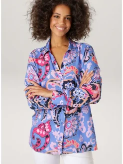 Blouse blauw/roze
