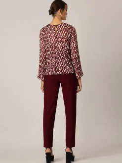 Blouse bordeaux/crème