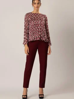 Blouse bordeaux/crème