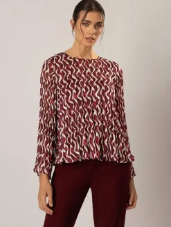 Blouse bordeaux/crème