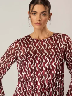 Blouse bordeaux/crème
