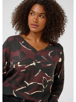 Blouse bordeaux/zwart