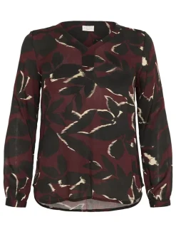 Blouse bordeaux/zwart