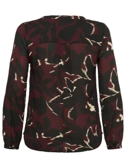 Blouse bordeaux/zwart