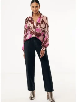 Blouse bruin/beige/roze