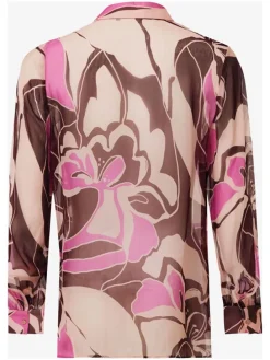 Blouse bruin/beige/roze