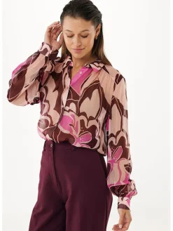 Blouse bruin/beige/roze