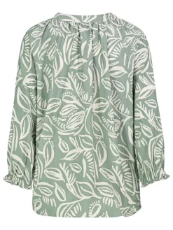 Blouse groen/crème