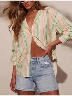 Blouse groen/oranje