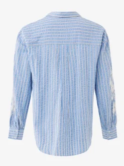 Blouse lichtblauw/wit