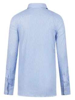 Blouse lichtblauw/wit