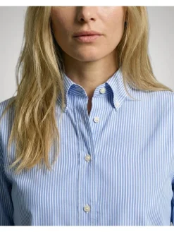 Blouse lichtblauw/wit