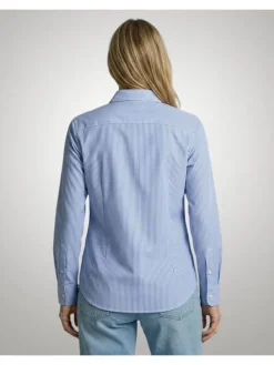 Blouse lichtblauw/wit