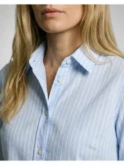 Blouse lichtblauw/wit