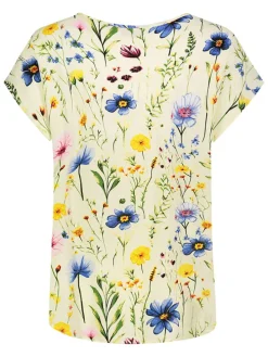 Blouse lichtgeel/meerkleurig