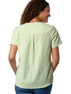 Blouse lichtgroen/wit