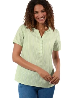 Blouse lichtgroen/wit