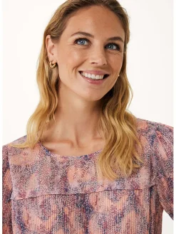 Blouse lichtroze/blauw