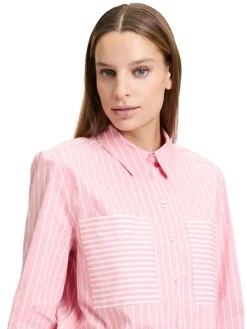 Blouse lichtroze/wit